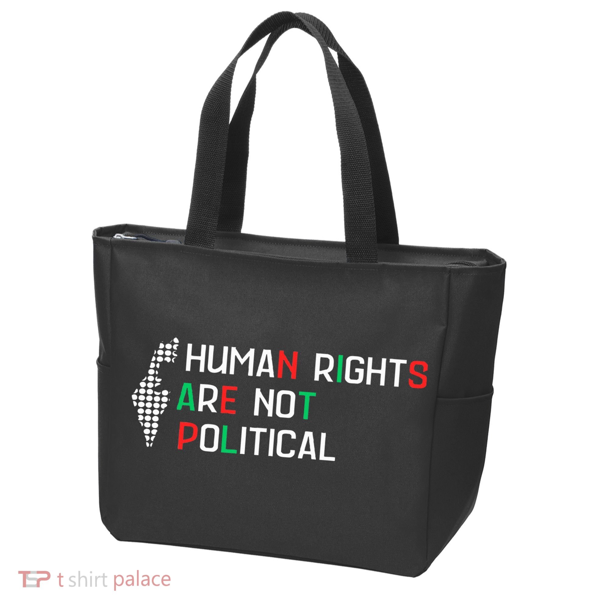 retro Human Rights Are Not Political Support Palestine  Tote Bag