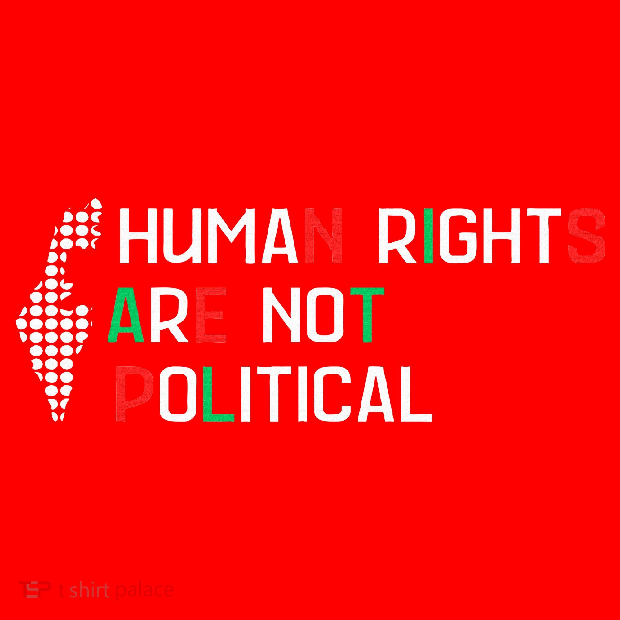 retro Human Rights Are Not Political Support Palestine  Santa Hat