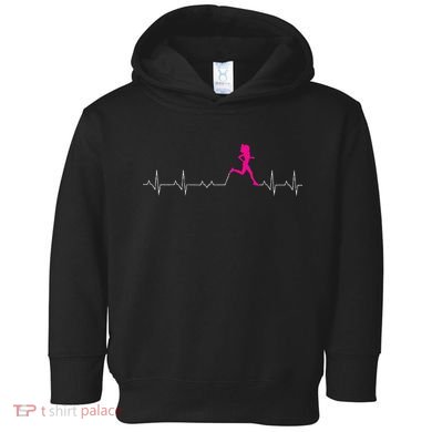 Runners Heartbeat Running Heartbeat Funny For Women Toddler Hoodie