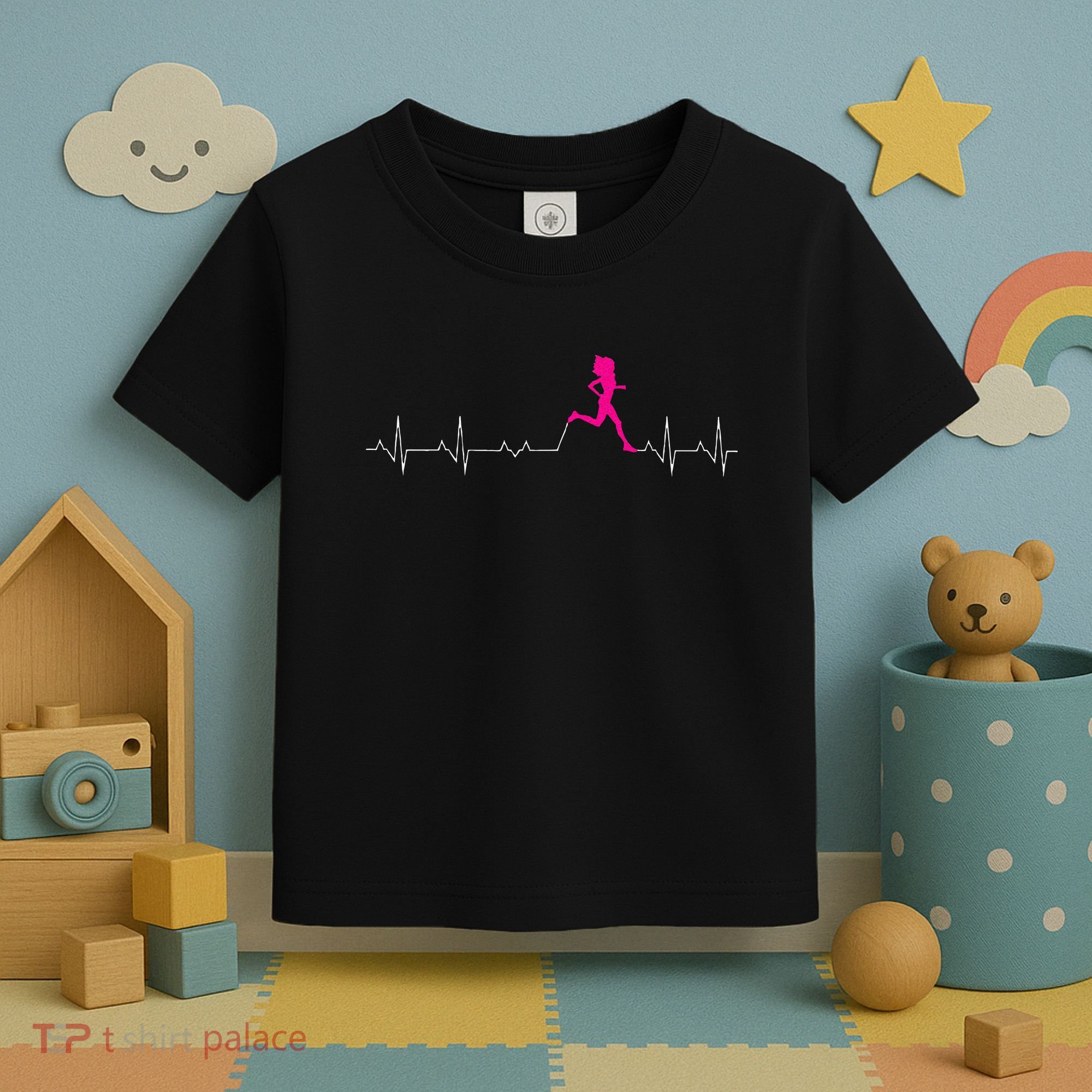 Runners Heartbeat Running Heartbeat Funny For Women Toddler T-Shirt