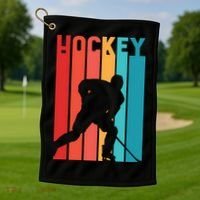 Retro Hockey Golf Towel thumb 1