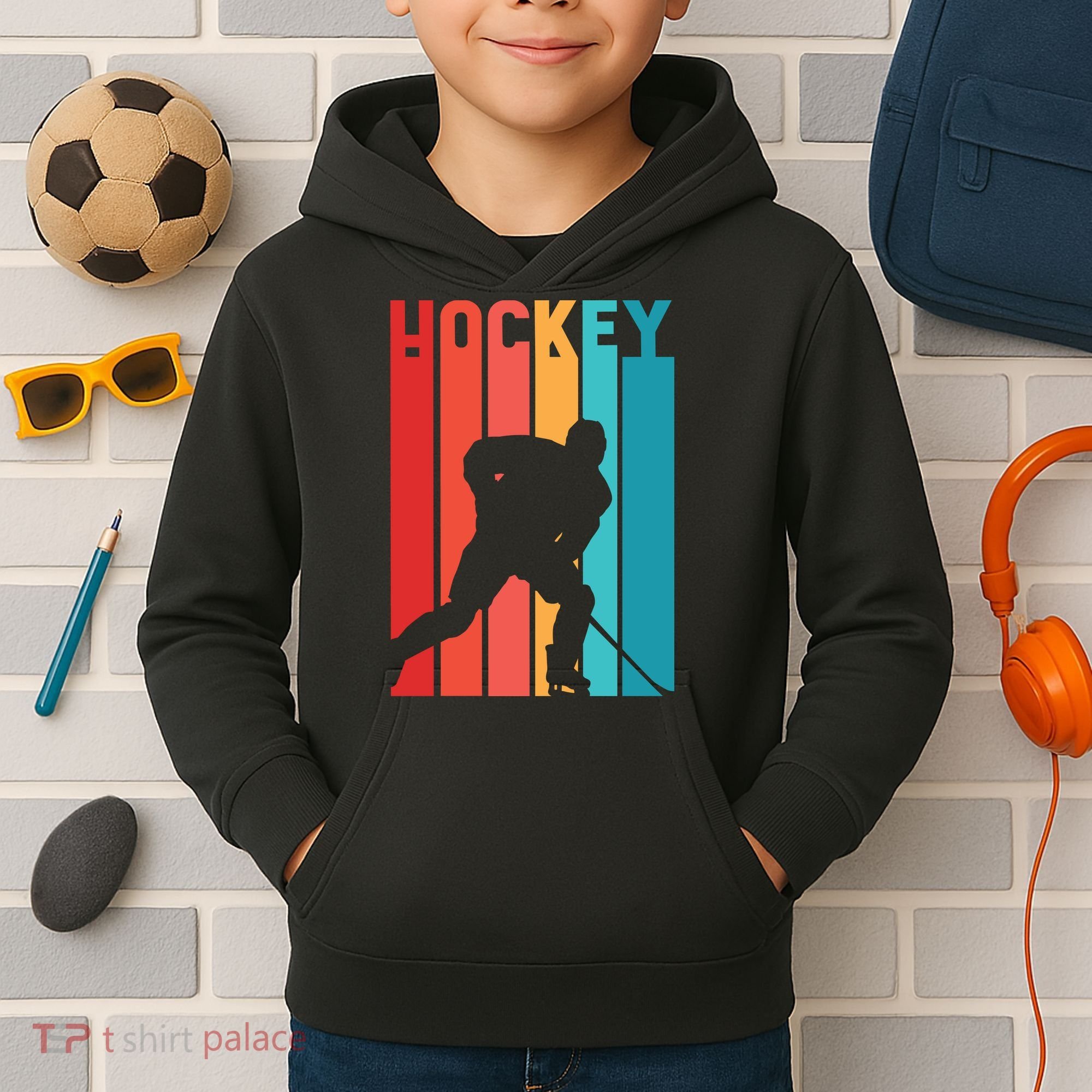 Retro Hockey Kids Hoodie