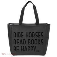 Ride Horses Read Books Be Happy Tote Bag thumb 0