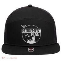 Retired Hunting Retirement Plan Gift 7 Panel Mesh Trucker Snapback Hat thumb 0