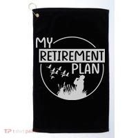 Retired Hunting Retirement Plan Gift Golf Towel thumb 0