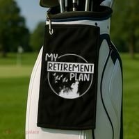 Retired Hunting Retirement Plan Gift Golf Towel thumb 2