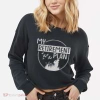 Retired Hunting Retirement Plan Gift Cropped Pullover Crew thumb 2