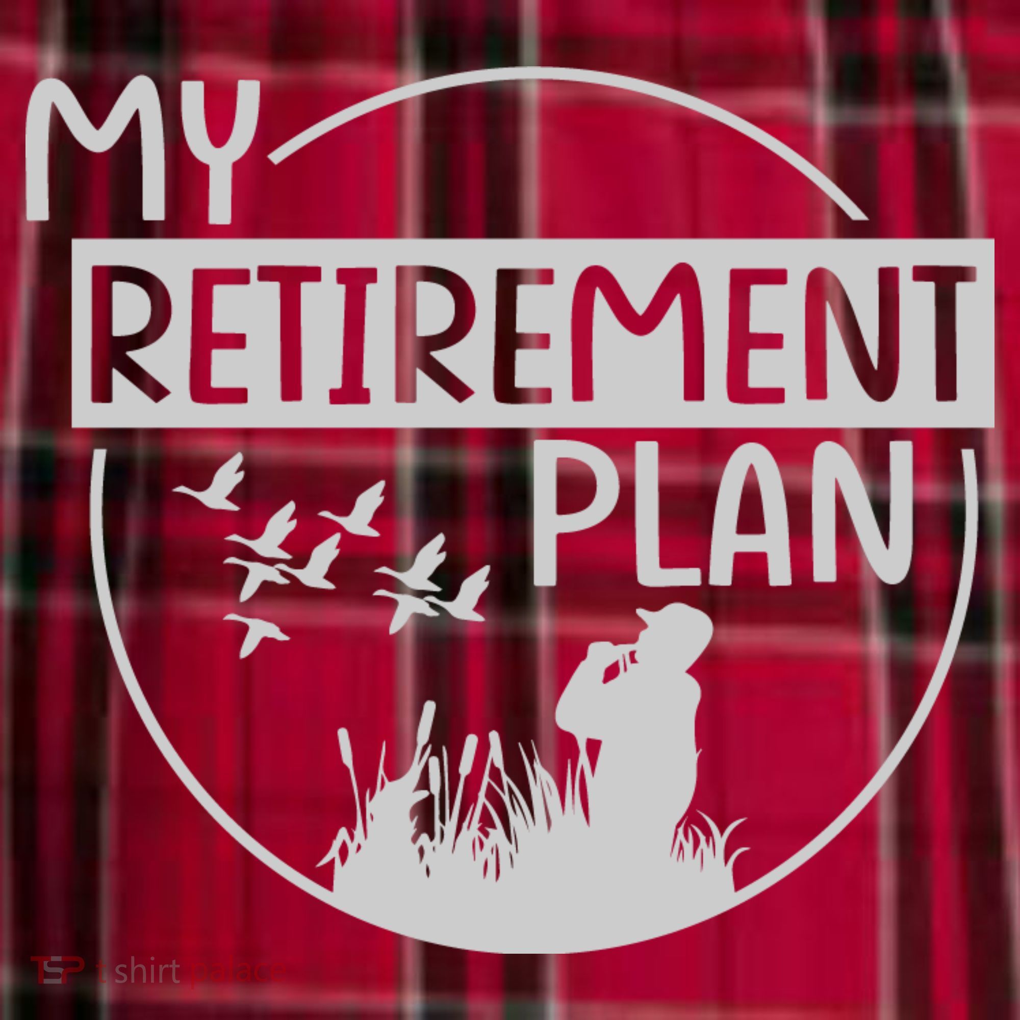 Retired Hunting Retirement Plan Gift Men's Flannel Plaid Pajama Pants