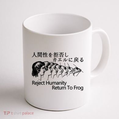 Reject Humanity Return To Frog Japanese Coffee Mug back