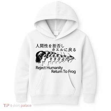 Reject Humanity Return To Frog Japanese Kids Hoodie