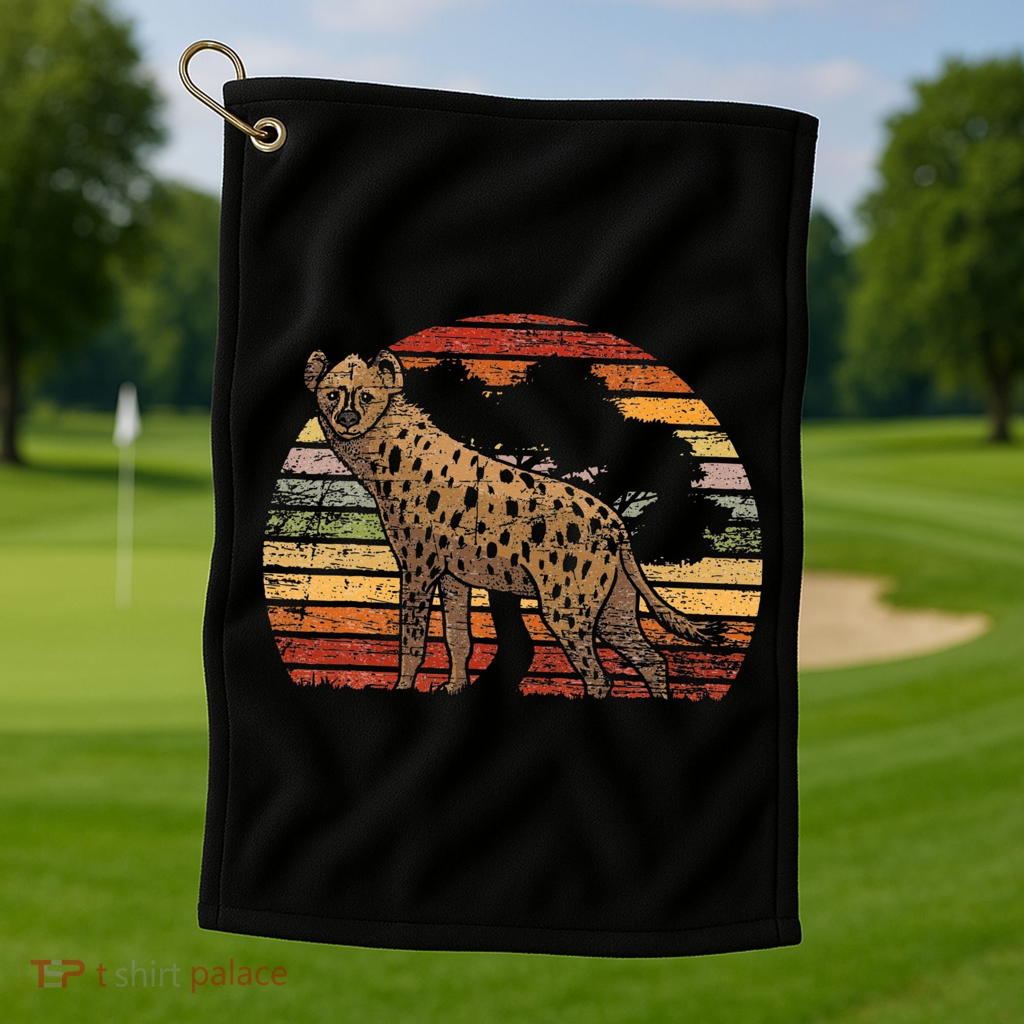 Retro Hyena Golf Towel