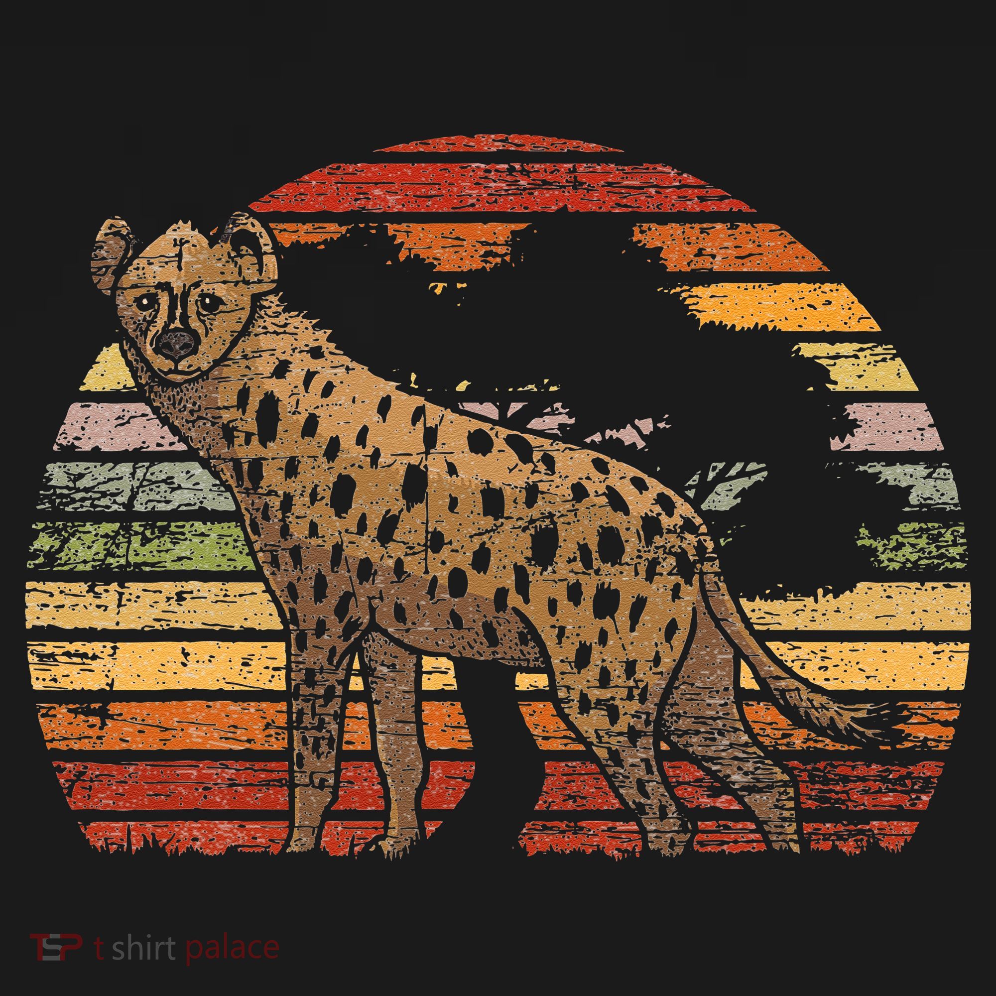 Retro Hyena Kids Long Sleeve Shirt
