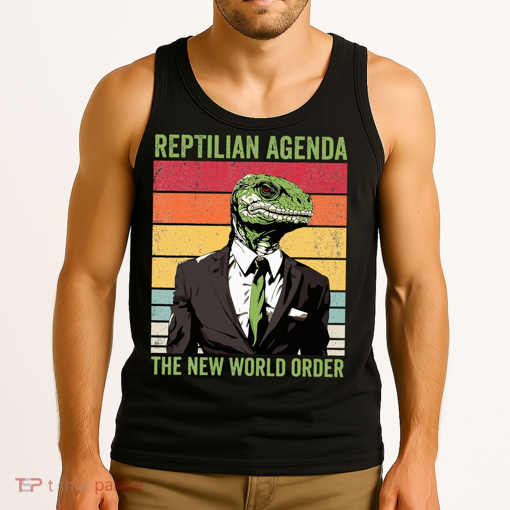 Reptilian Humanoid Reptilian Agenda Lizard People Tank Top