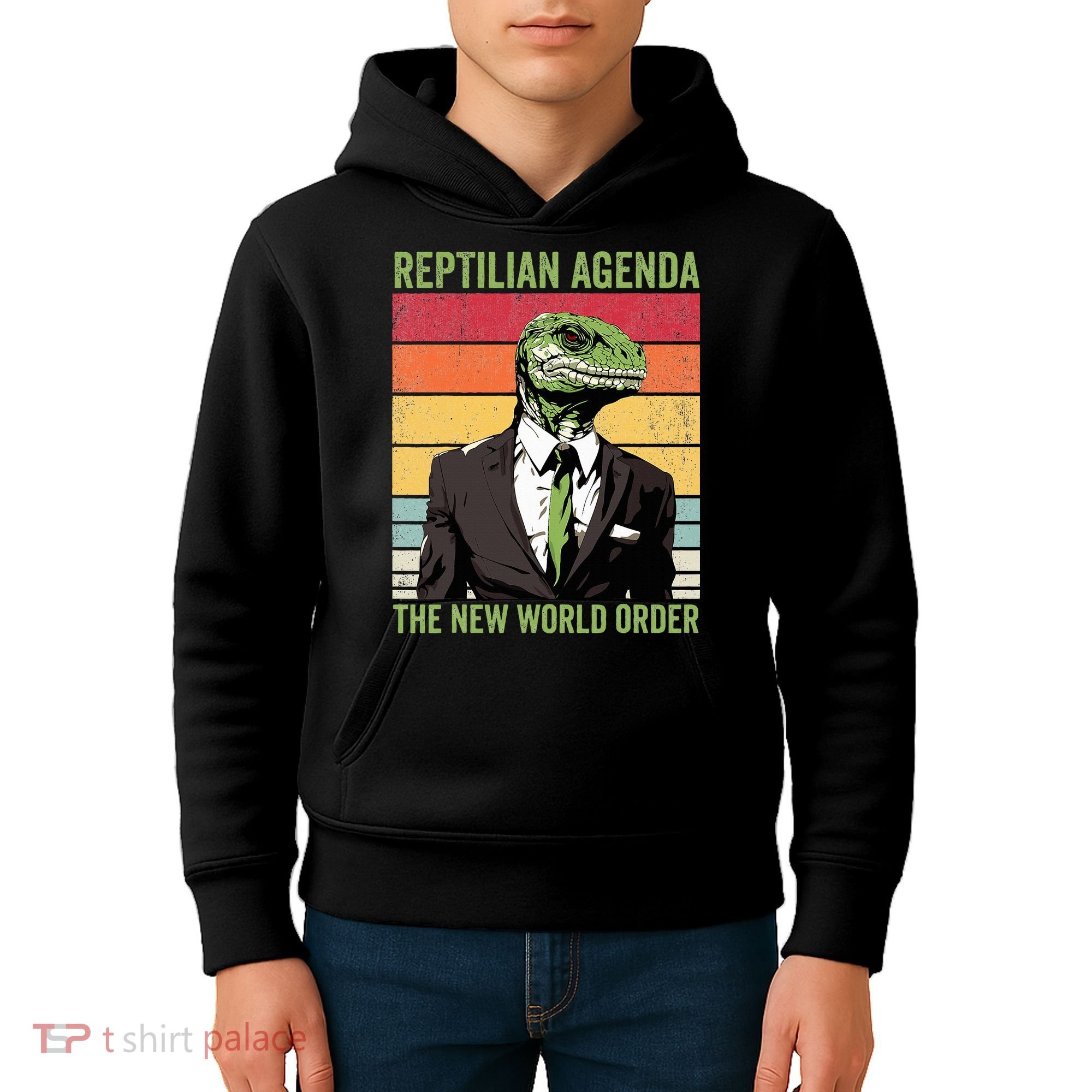 Reptilian Humanoid Reptilian Agenda Lizard People Kids Hoodie