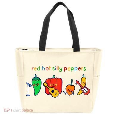 Red Hot Silly Peppers Funny Tote Bag