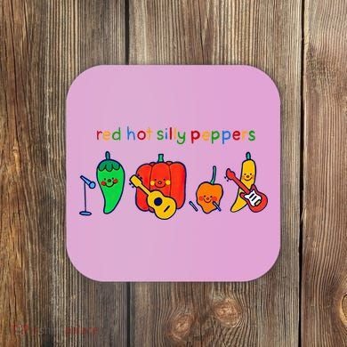 Red Hot Silly Peppers Funny Coaster