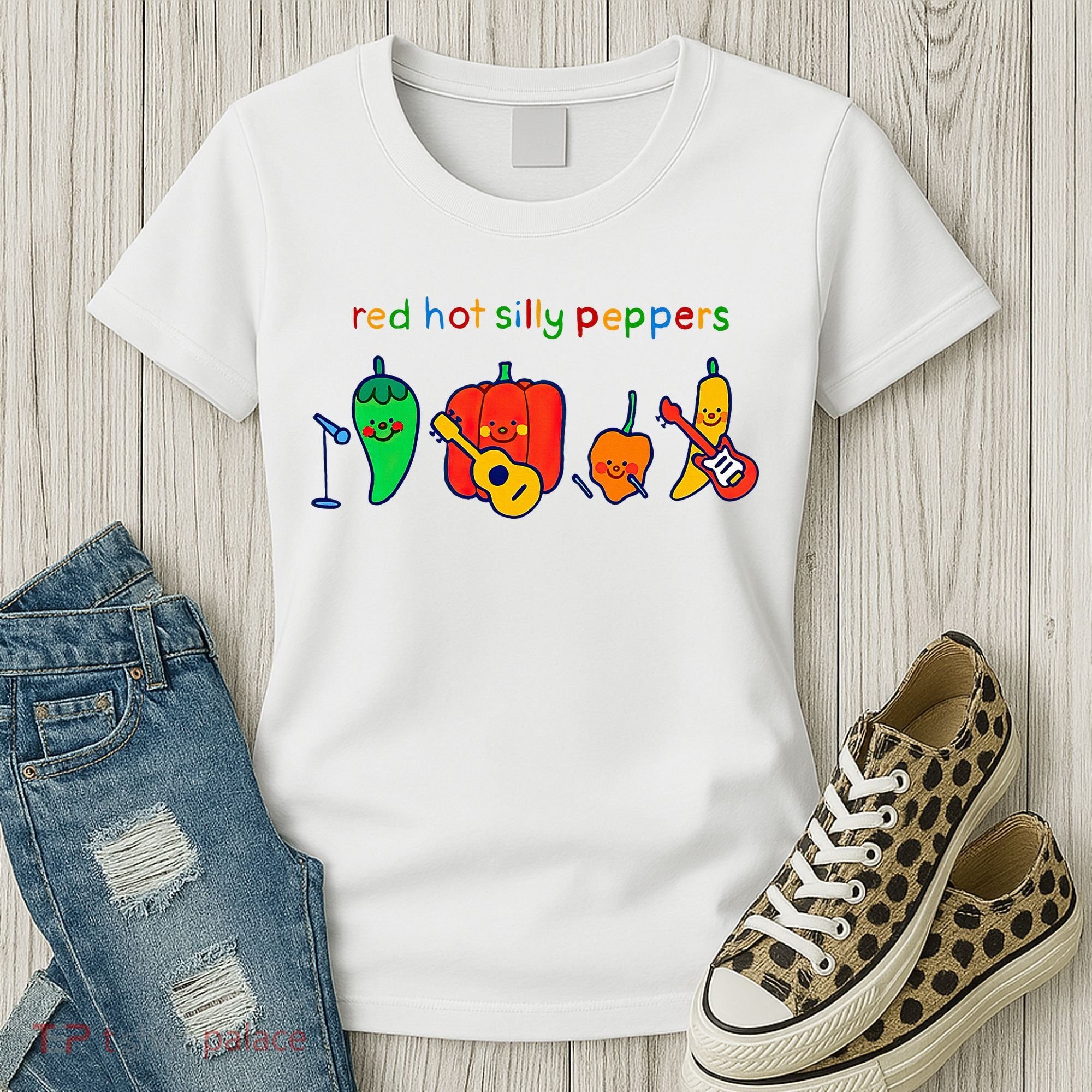 Red Hot Silly Peppers Funny Women's T-Shirt