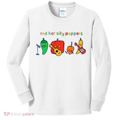Red Hot Silly Peppers Funny Kids Long Sleeve Shirt