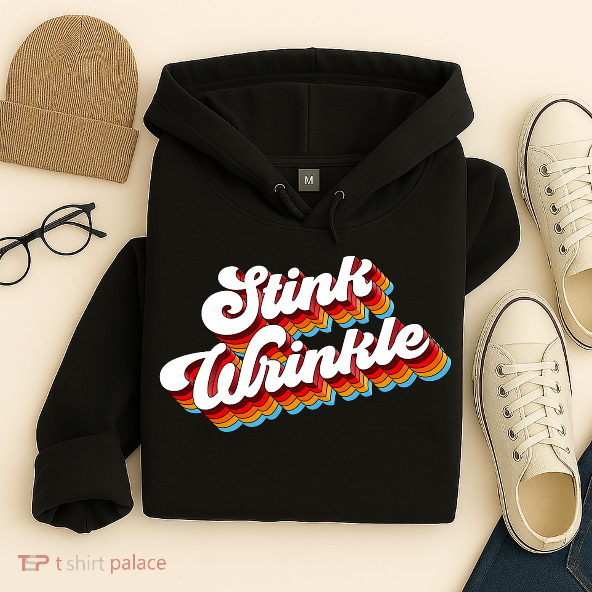 Retro Humor Stink Wrinkle Hoodie