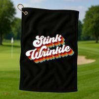 Retro Humor Stink Wrinkle Golf Towel thumb 1