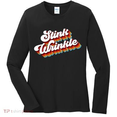 Retro Humor Stink Wrinkle Women's Long Sleeve Shirt