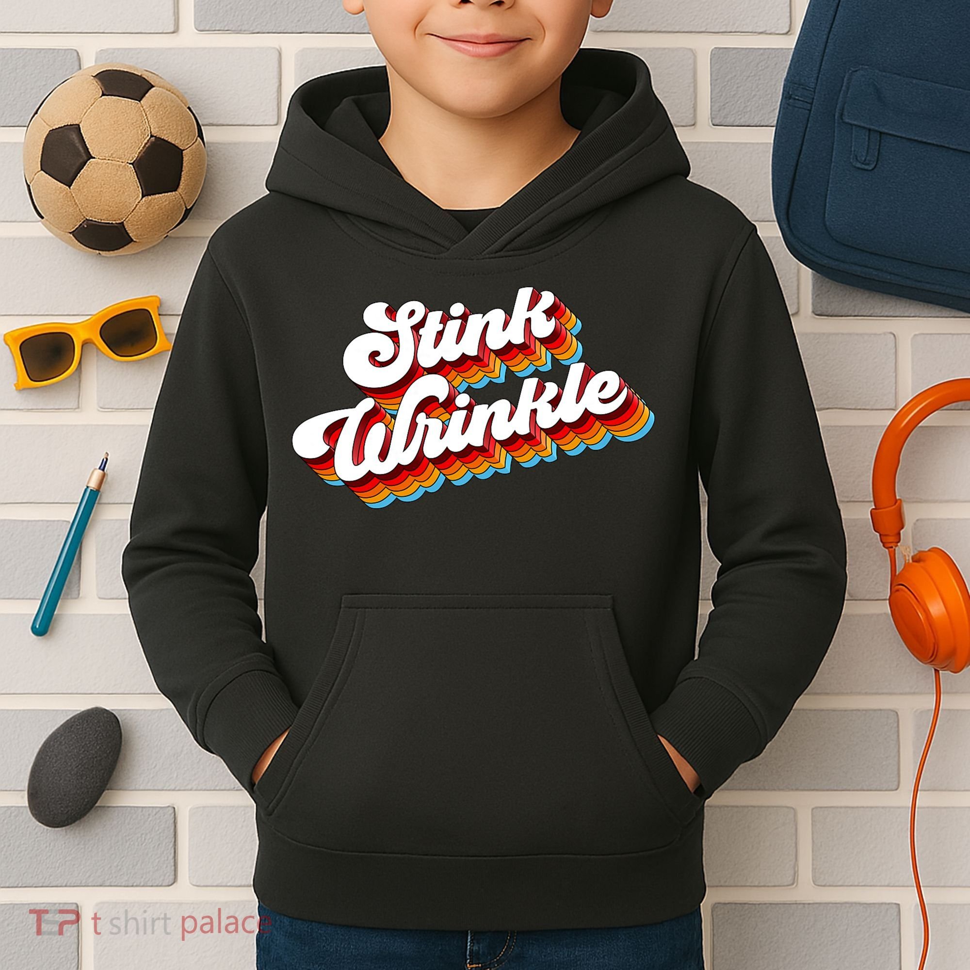 Retro Humor Stink Wrinkle Kids Hoodie