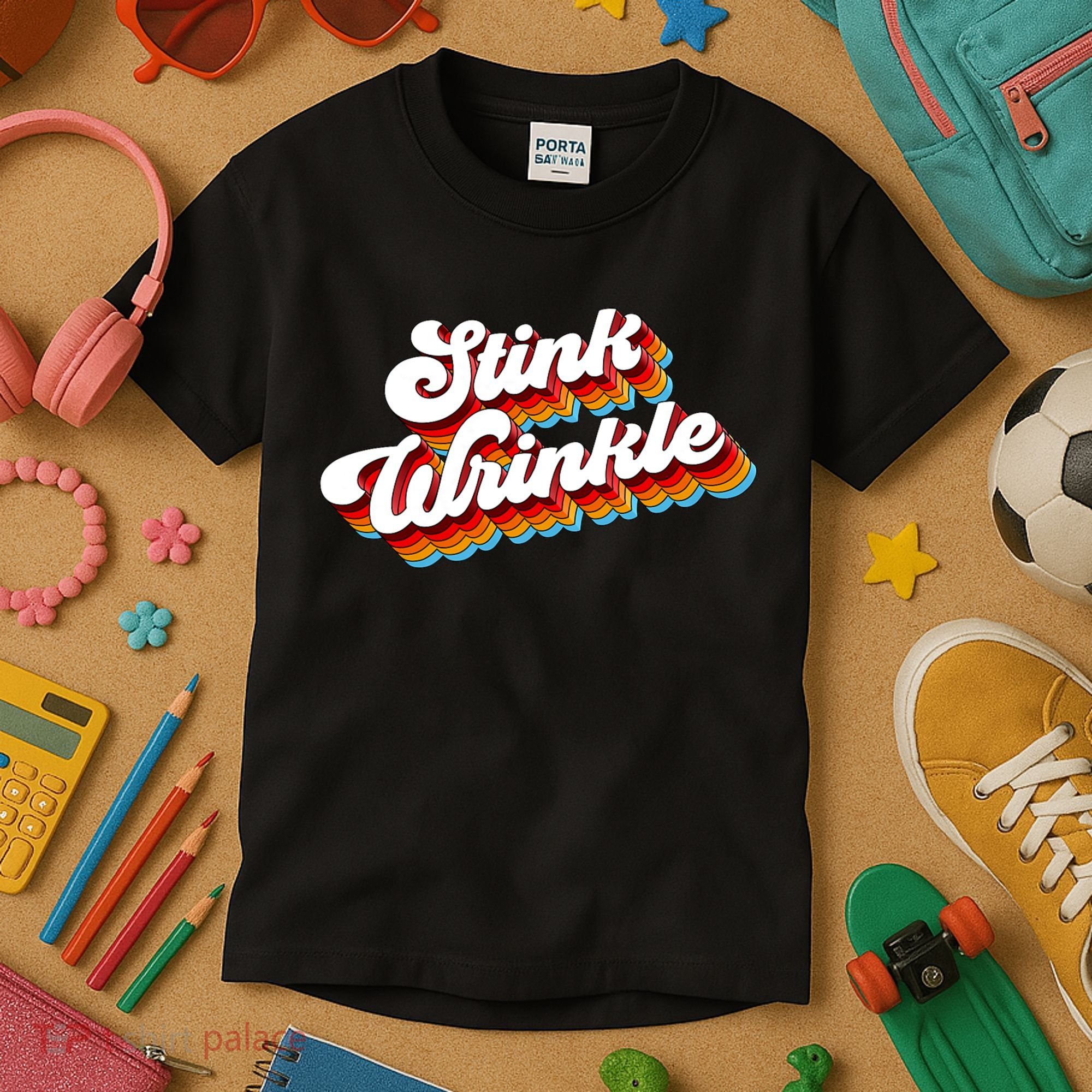 Retro Humor Stink Wrinkle Kids T-Shirt