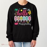 Retro Hello Summer Happy Last Day Of School Teacher Student Women's Sweatshirt thumb 0