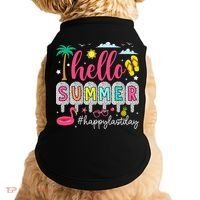 Retro Hello Summer Happy Last Day Of School Teacher Student Doggie Tank thumb 0
