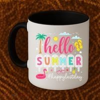 Retro Hello Summer Happy Last Day Of School Teacher Student Coffee Mug thumb 2