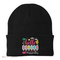 Retro Hello Summer Happy Last Day Of School Teacher Student Beanie thumb 0