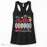 Retro Hello Summer Happy Last Day Of School Teacher Student Women's Tank Top thumb 0