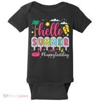 Retro Hello Summer Happy Last Day Of School Teacher Student Baby Bodysuit thumb 0
