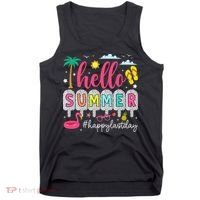Retro Hello Summer Happy Last Day Of School Teacher Student Tank Top thumb 0