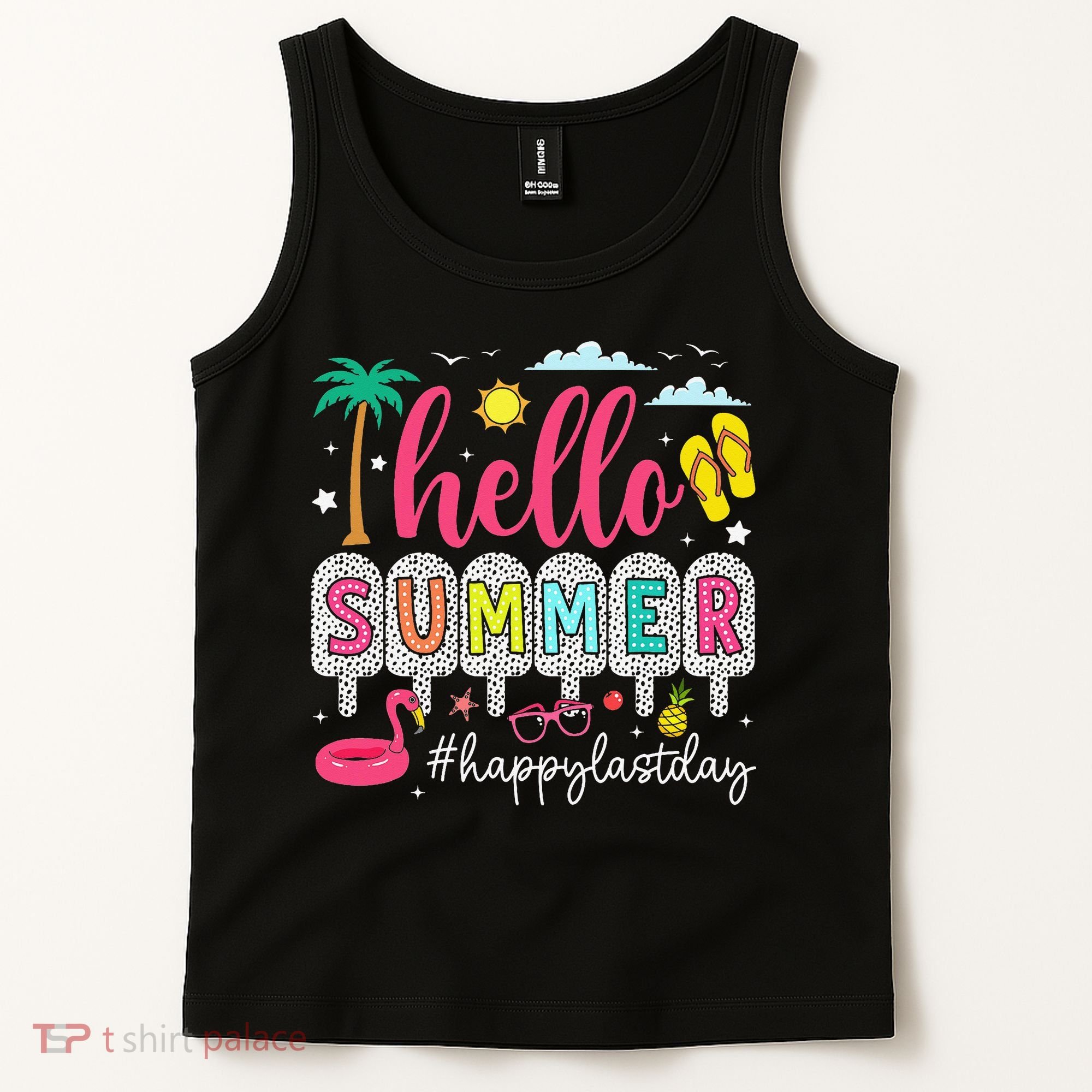 Retro Hello Summer Happy Last Day Of School Teacher Student Tank Top