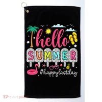 Retro Hello Summer Happy Last Day Of School Teacher Student Golf Towel thumb 0