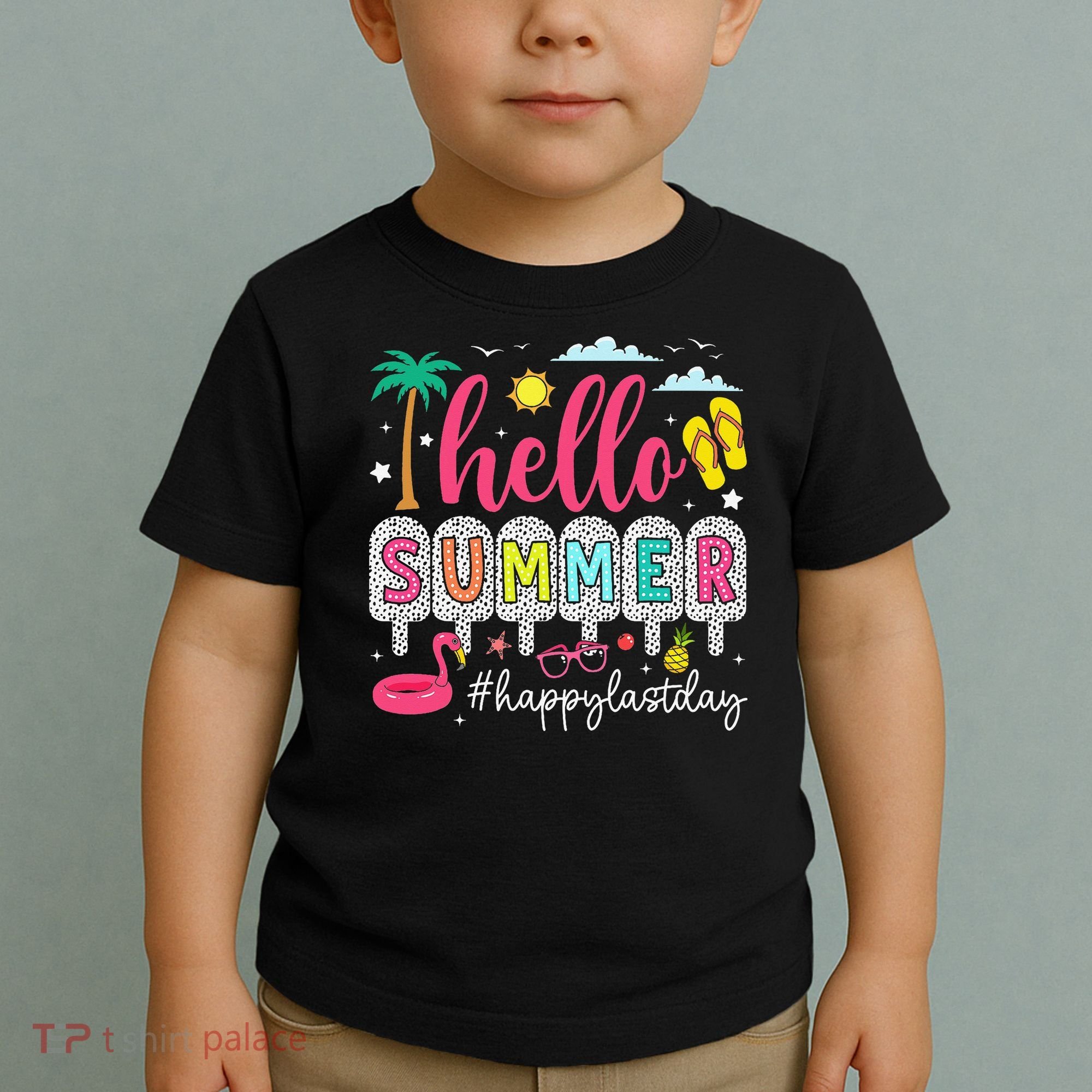 Retro Hello Summer Happy Last Day Of School Teacher Student Toddler T-Shirt