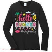 Retro Hello Summer Happy Last Day Of School Teacher Student Women's Long Sleeve Shirt thumb 0