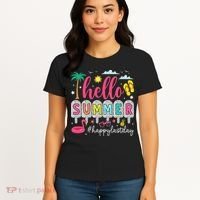 Retro Hello Summer Happy Last Day Of School Teacher Student Women's T-Shirt thumb 4