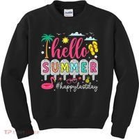 Retro Hello Summer Happy Last Day Of School Teacher Student Kids Sweatshirt thumb 0