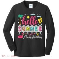 Retro Hello Summer Happy Last Day Of School Teacher Student Kids Long Sleeve Shirt thumb 0