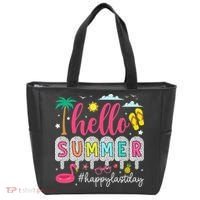 Retro Hello Summer Happy Last Day Of School Teacher Student Tote Bag thumb 0