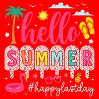 Retro Hello Summer Happy Last Day Of School Teacher Student Santa Hat thumb 1