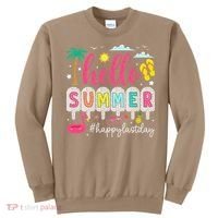 Retro Hello Summer Happy Last Day Of School Teacher Student Sweatshirt thumb 0
