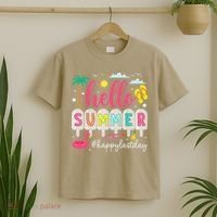 Retro Hello Summer Happy Last Day Of School Teacher Student T-Shirt thumb 2