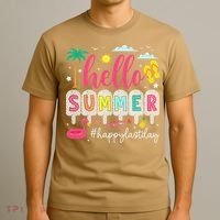 Retro Hello Summer Happy Last Day Of School Teacher Student T-Shirt thumb 3