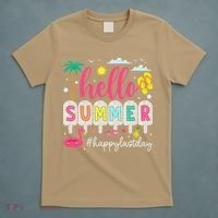 Retro Hello Summer Happy Last Day Of School Teacher Student T-Shirt thumb 5