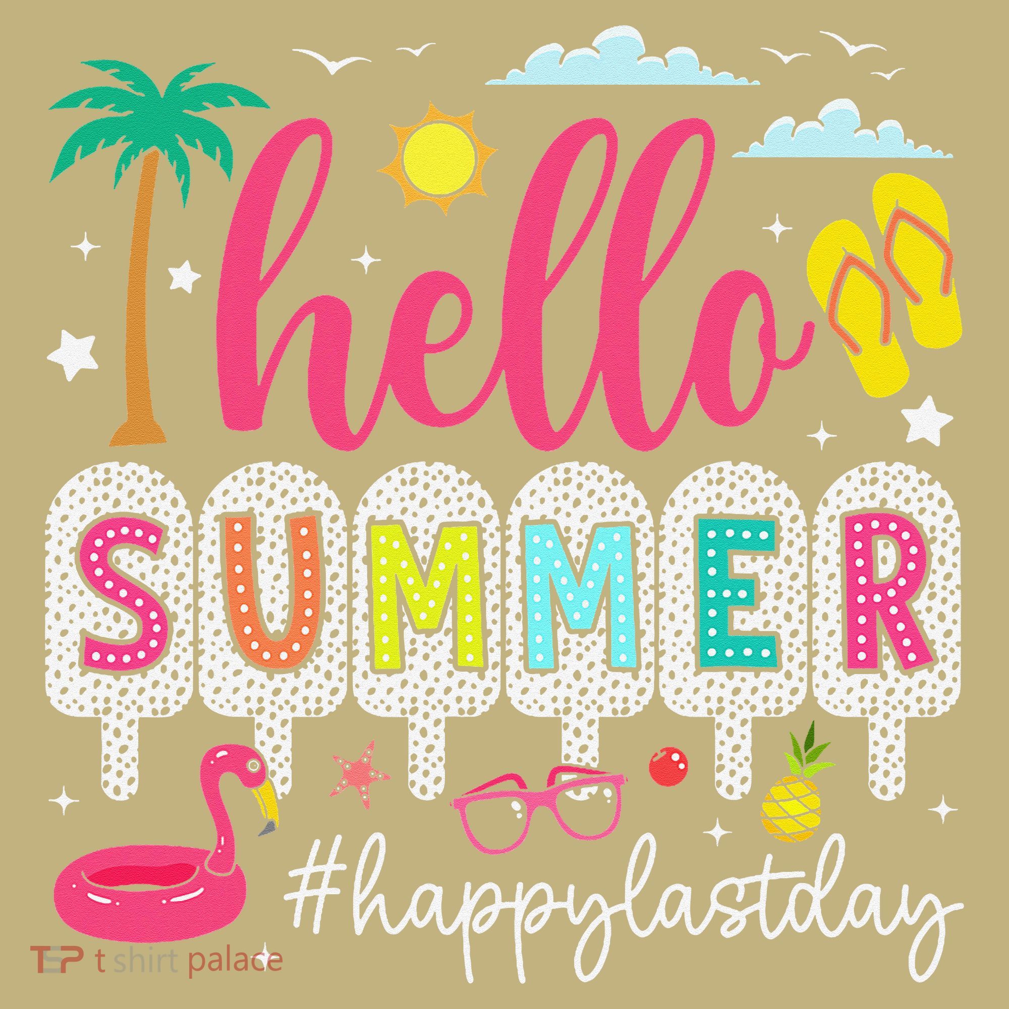 Retro Hello Summer Happy Last Day Of School Teacher Student T-Shirt