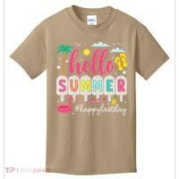 Retro Hello Summer Happy Last Day Of School Teacher Student Kids T-Shirt thumb 0