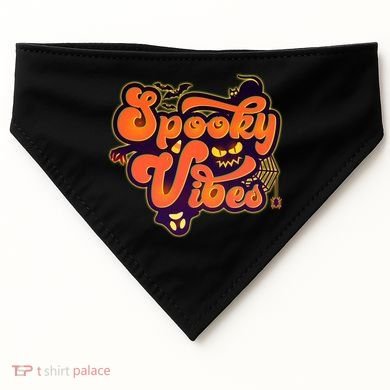 Retro Halloween Spooky Vibes USA-Made Doggie Bandana